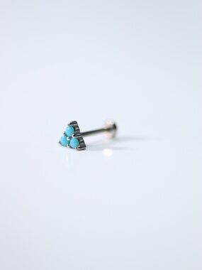 cute tri turquoise barbel piercing New
